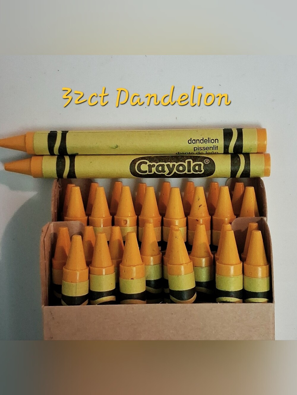 (32) Crayola Crayons (Dandelion) Single Color Bulk Lot